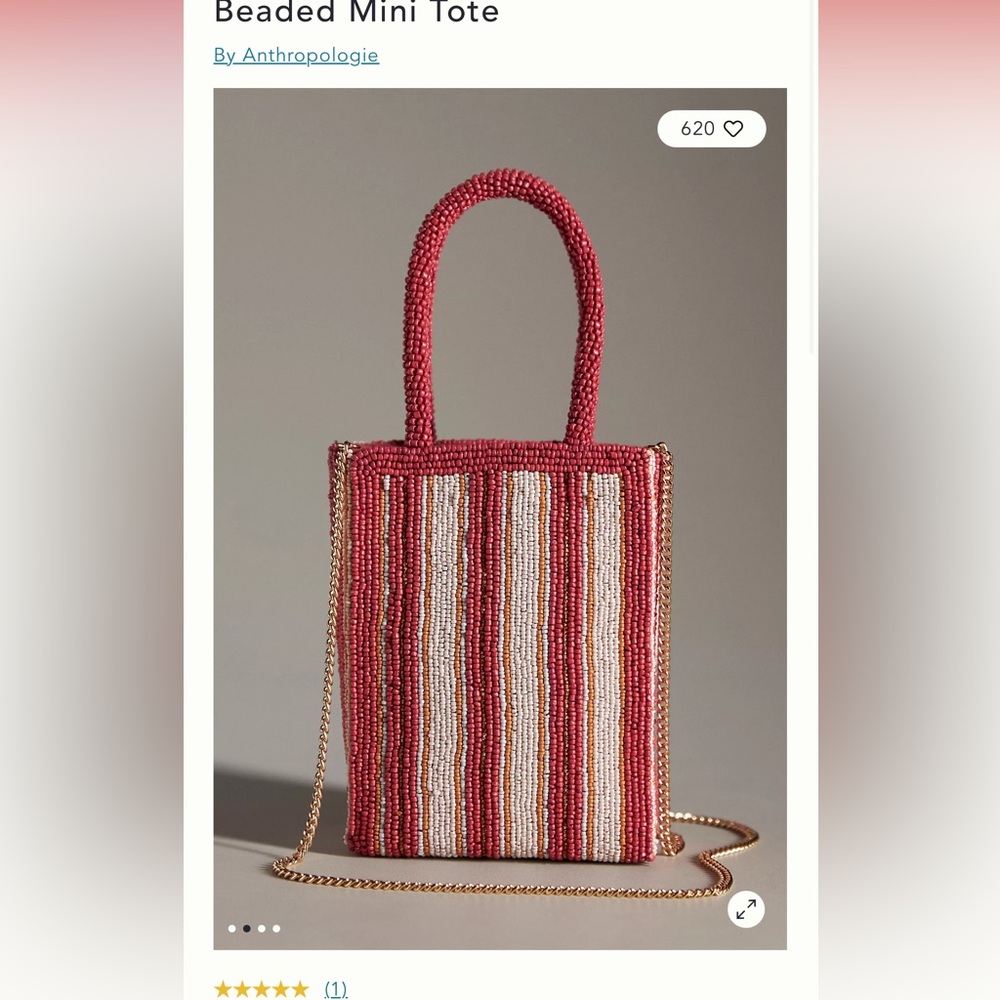 Anthropologie Beaded Mini Tote